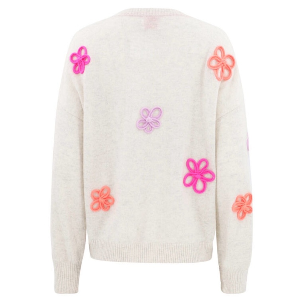 NEW without Tags - BRODIE 
Flower Pop Cashmere Crewneck Sweater - large - 2024 - Picture 3 of 13